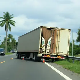 carreta tomba na rodovia Raposo Tavares