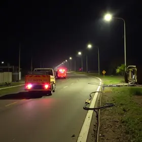 reparos noturnos no pavimento da Raposo Tavares