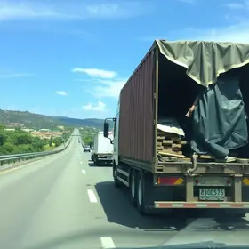 caminhão carregado com frios