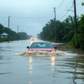 carro submerso em enchente