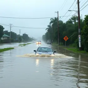 carro submerso alagamento rodovia