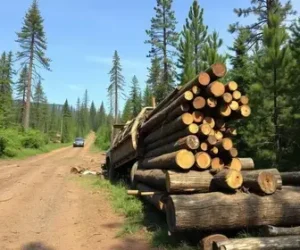 carreta carregada com pinus