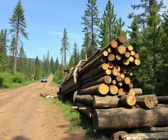 carreta carregada com pinus